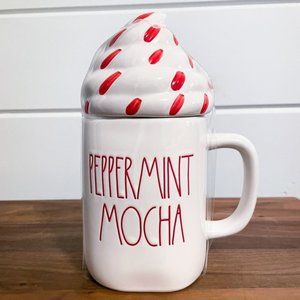 Rae Dunn Peppermint Mocha Mug with Topper Lid